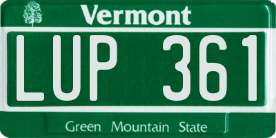 VT license plate LUP361