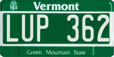 VT license plate LUP362