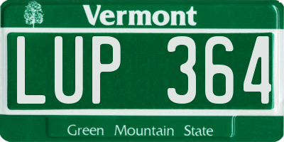 VT license plate LUP364