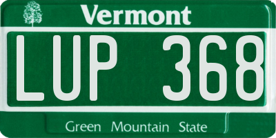 VT license plate LUP368