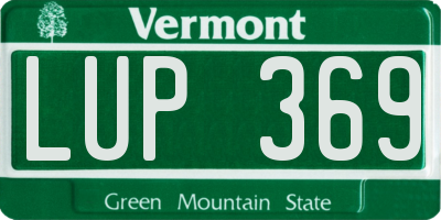 VT license plate LUP369