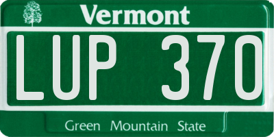 VT license plate LUP370