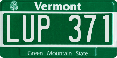 VT license plate LUP371