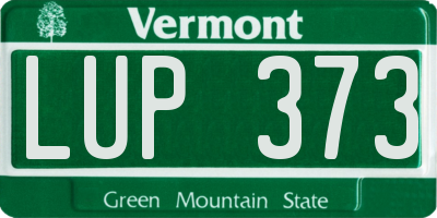 VT license plate LUP373