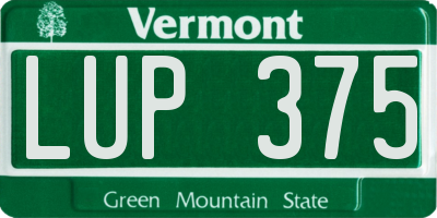 VT license plate LUP375