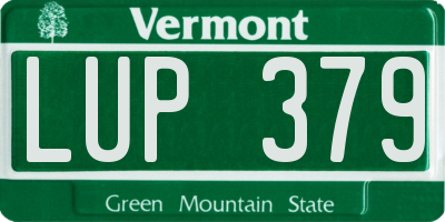 VT license plate LUP379