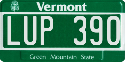 VT license plate LUP390