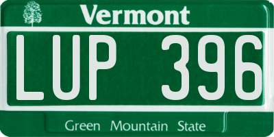 VT license plate LUP396