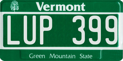 VT license plate LUP399