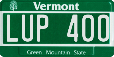 VT license plate LUP400