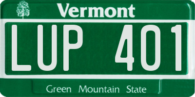 VT license plate LUP401