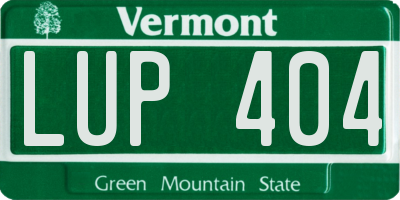 VT license plate LUP404