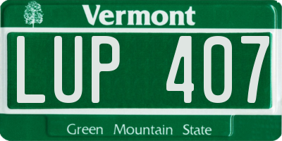 VT license plate LUP407