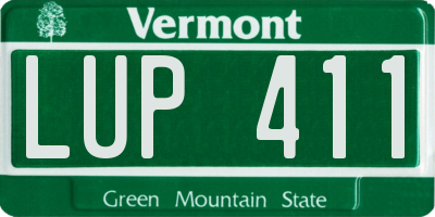 VT license plate LUP411