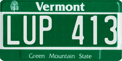 VT license plate LUP413