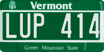 VT license plate LUP414