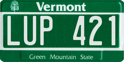 VT license plate LUP421
