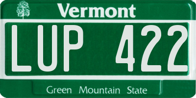 VT license plate LUP422