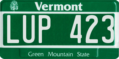 VT license plate LUP423