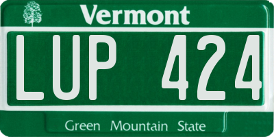 VT license plate LUP424