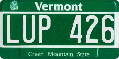 VT license plate LUP426