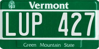 VT license plate LUP427