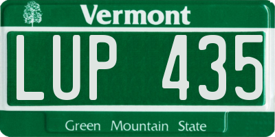 VT license plate LUP435