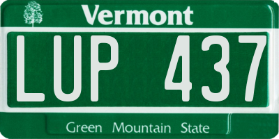 VT license plate LUP437