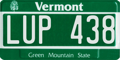VT license plate LUP438