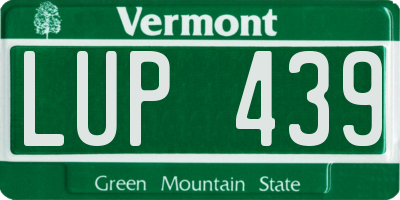 VT license plate LUP439