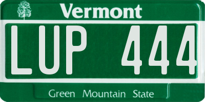VT license plate LUP444