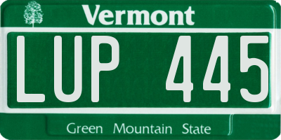 VT license plate LUP445