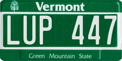 VT license plate LUP447