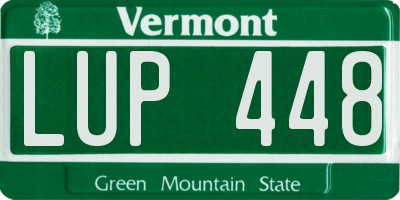 VT license plate LUP448