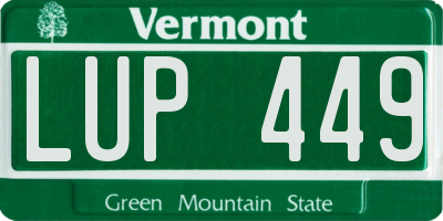 VT license plate LUP449
