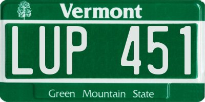VT license plate LUP451