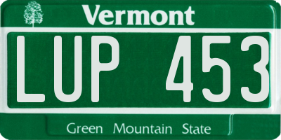 VT license plate LUP453