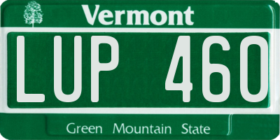 VT license plate LUP460