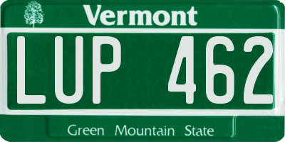 VT license plate LUP462