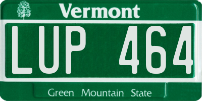 VT license plate LUP464