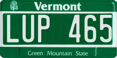 VT license plate LUP465