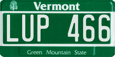 VT license plate LUP466