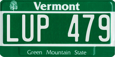 VT license plate LUP479