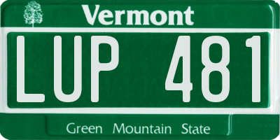 VT license plate LUP481