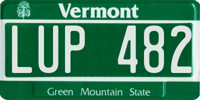 VT license plate LUP482