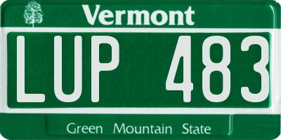 VT license plate LUP483