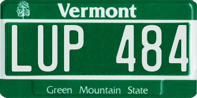 VT license plate LUP484
