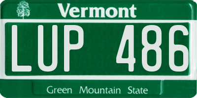 VT license plate LUP486