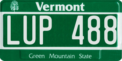 VT license plate LUP488