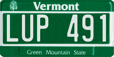 VT license plate LUP491